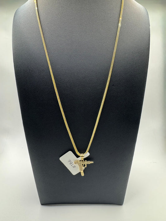 Franco Chain with Gun Pendant