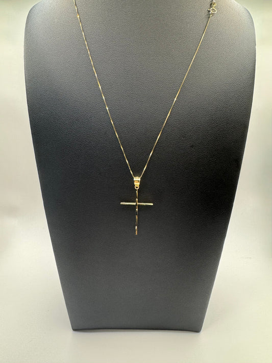 Box Chain with Cross Pendant