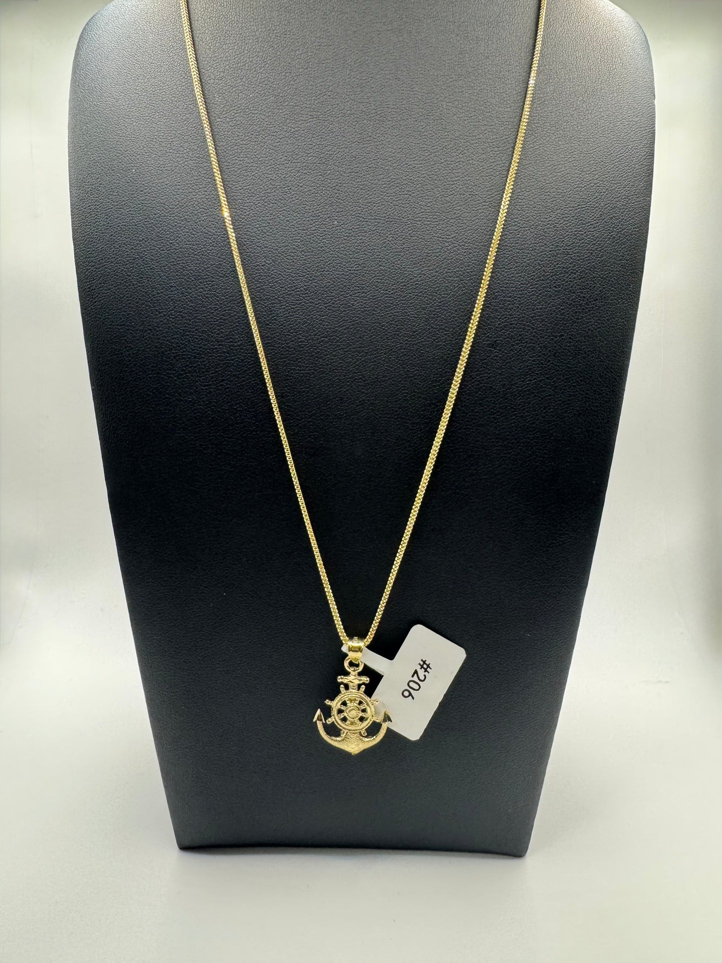 Franco Chain with Anchor Pendant