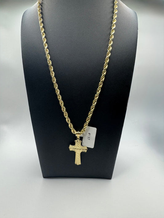 Rope Chain with Cross Pendant