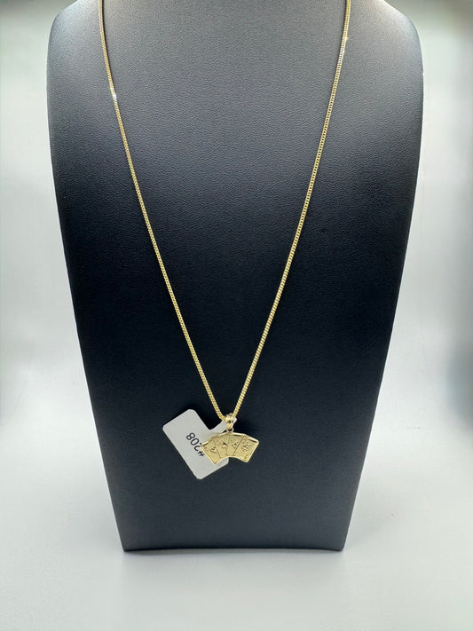 Franco Chain with Playing Cards Pendant