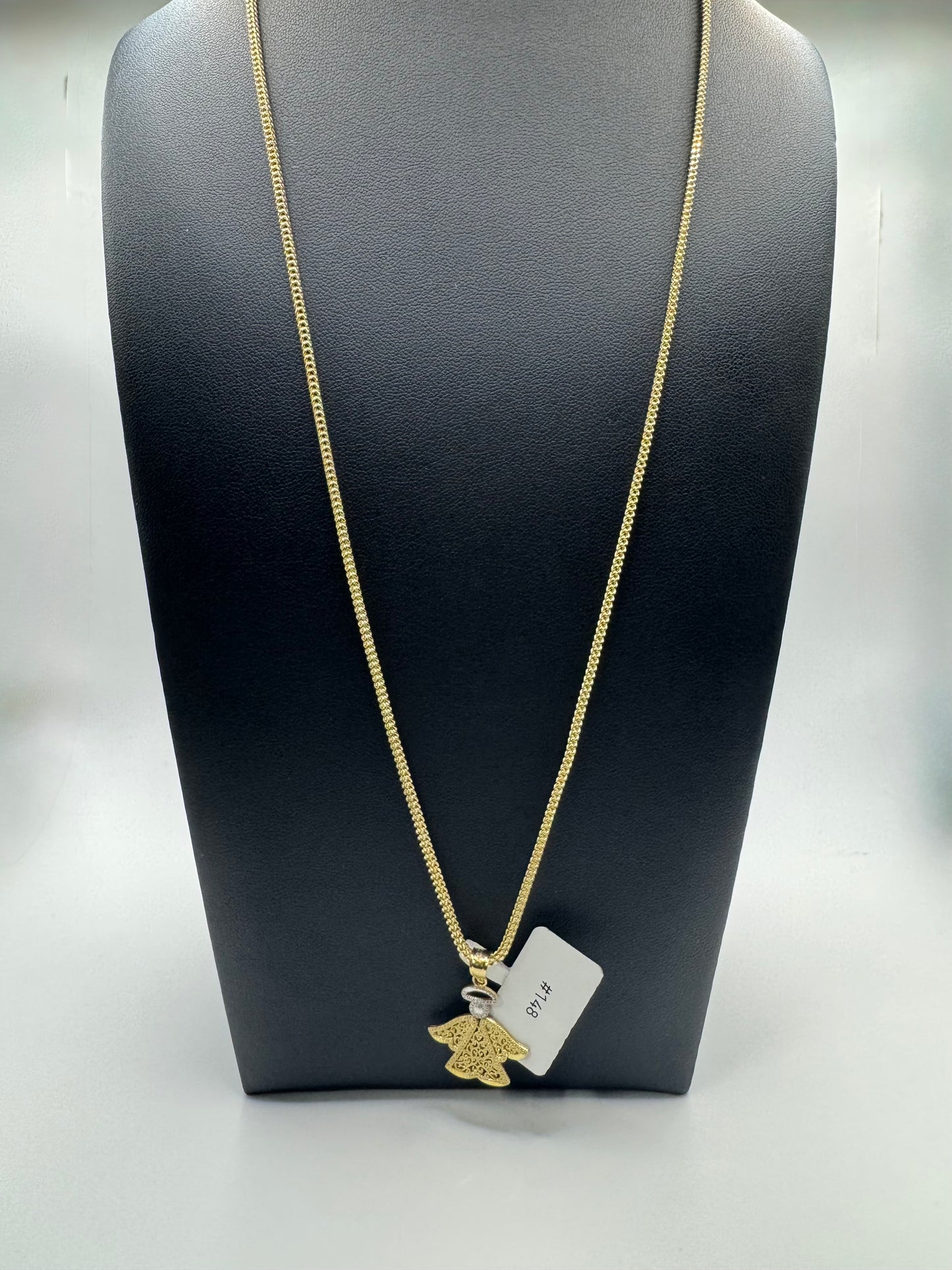 Franco Chain with Angel Pendant