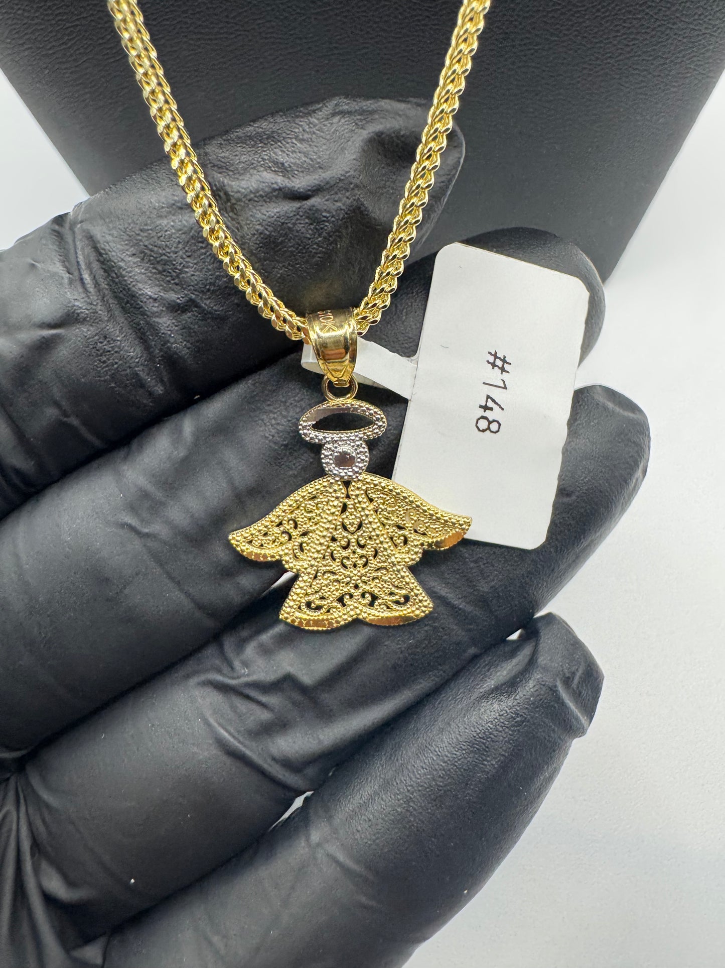 Franco Chain with Angel Pendant