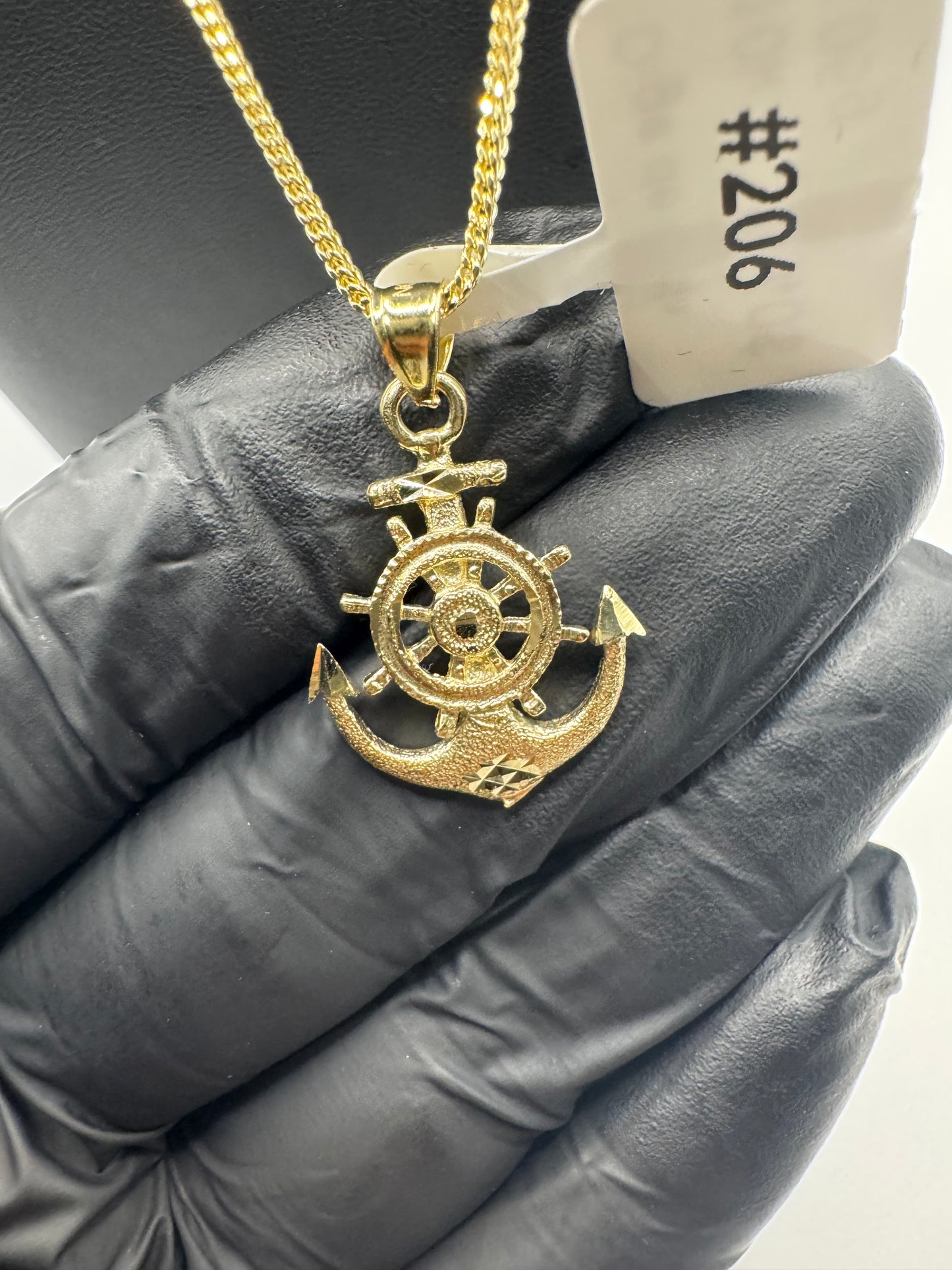 Franco Chain with Anchor Pendant