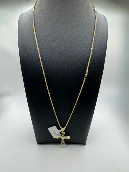 Franco Dige Cross Chain with White Gold